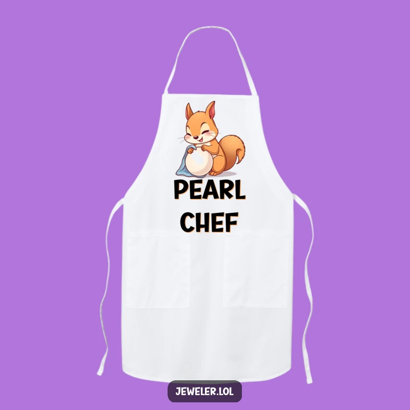 Artistic Funny Squirrel Pearl Apron - Chef's Hilarious Polishing Gift