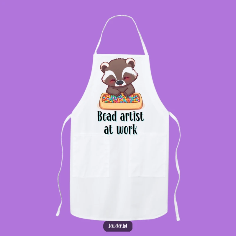 Funny Badger Bead Craft Apron - Humorous Kitchen Wear for Creative Cooks