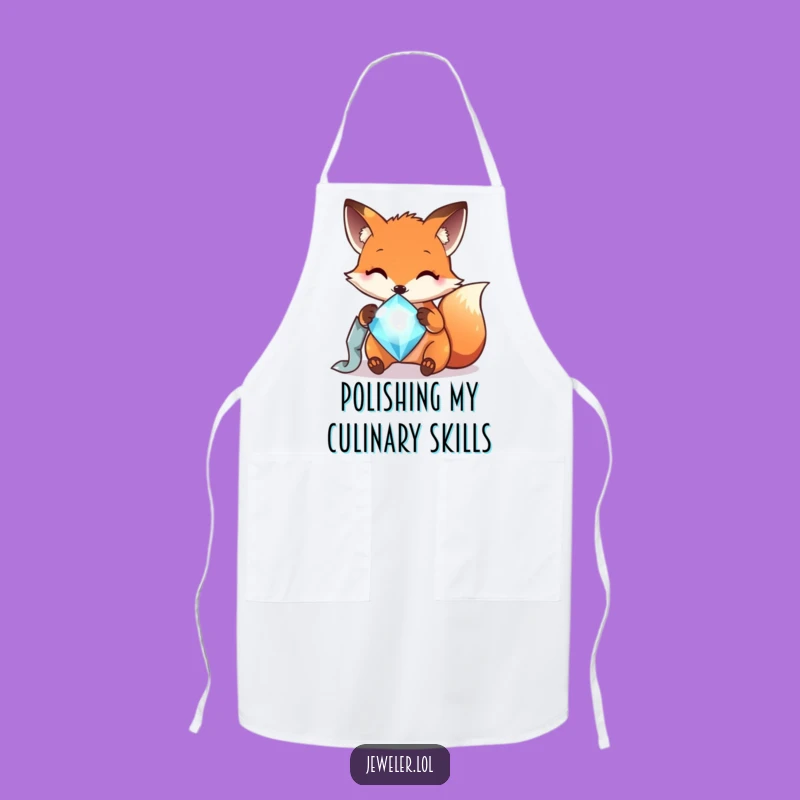 Funny Fox Gem Polisher Apron - Hilarious Chef Wear for Polished Cooks!