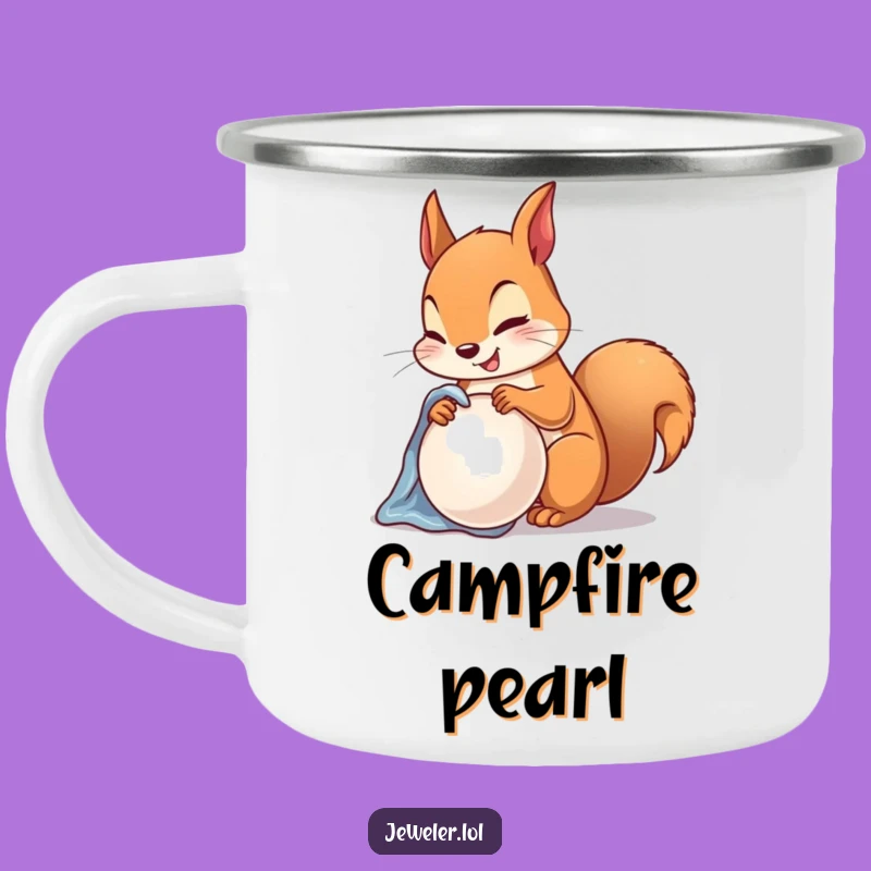 Durable Funny Squirrel Pearl Camping Mug - Outdoor Elegance & Gift