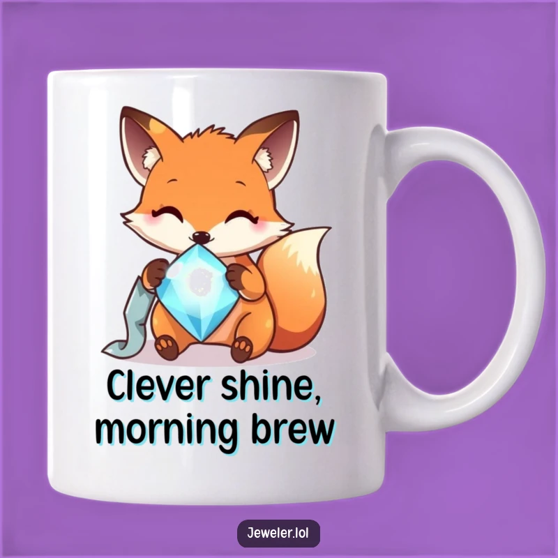 Funny Fox Gem Polisher Mug - Hilarious Gift for Jewel Lovers!