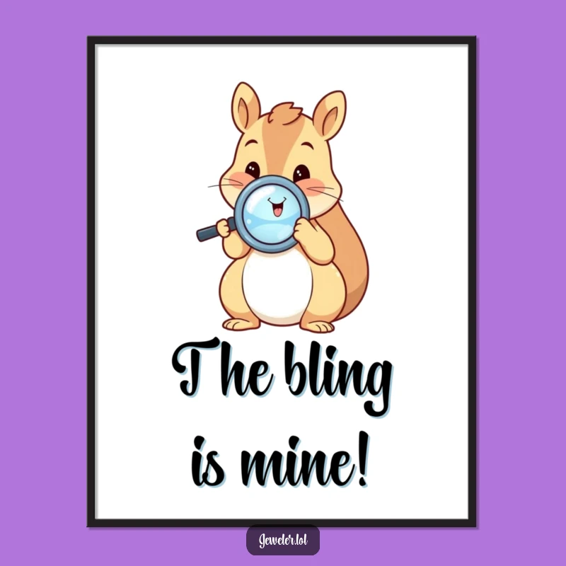 Funny Squirrel Ring Magnifier Digital Art - Whimsical Decor & Instant Humorous Gift