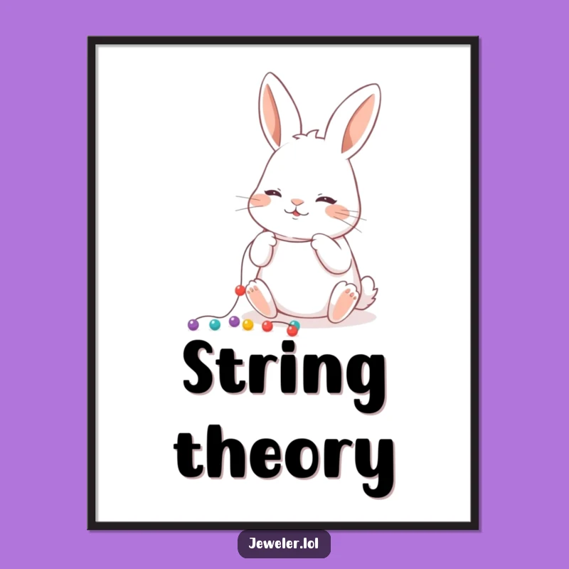 Funny Rabbit Bead Digital Art - Instant Whimsical Decor, Perfect Gift