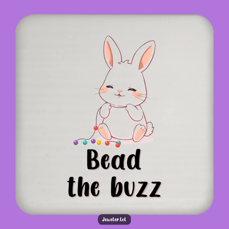 Funny Rabbit Bead Coaster Set - Protect Surfaces with Whimsical Art
