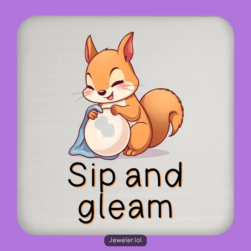 Funny Squirrel Pearl Coaster Set - Protect Surfaces with Elegant Charm