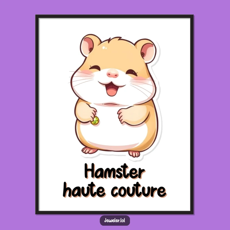 Funny Hamster Bracelet Art Poster - Whimsical Wall Decor & Humorous Gift