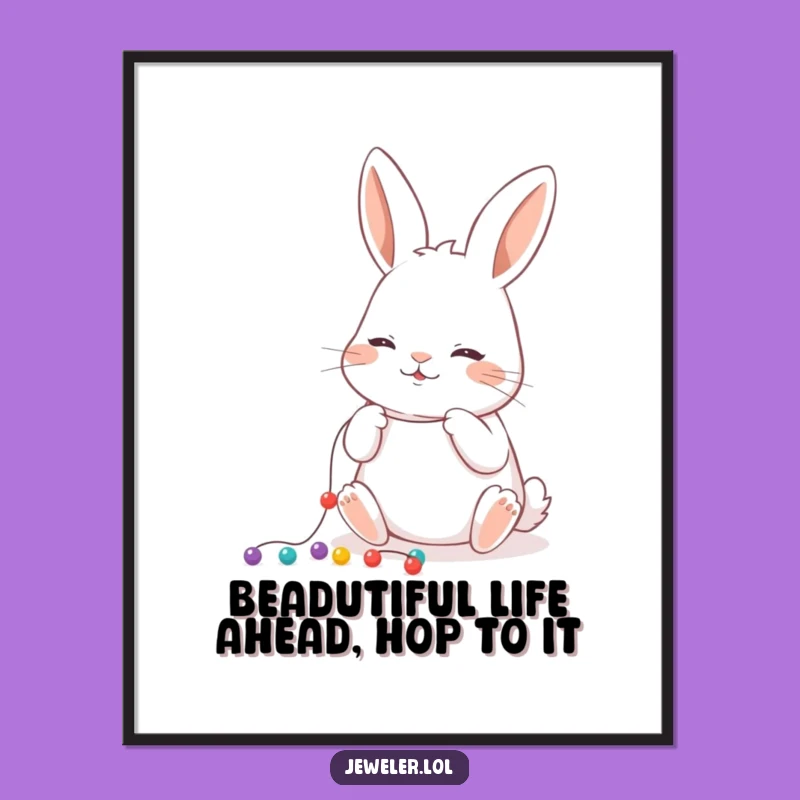 Funny Free Printable Rabbit Beads Wall Art: Whimsical Downloadable Decor for Any Room