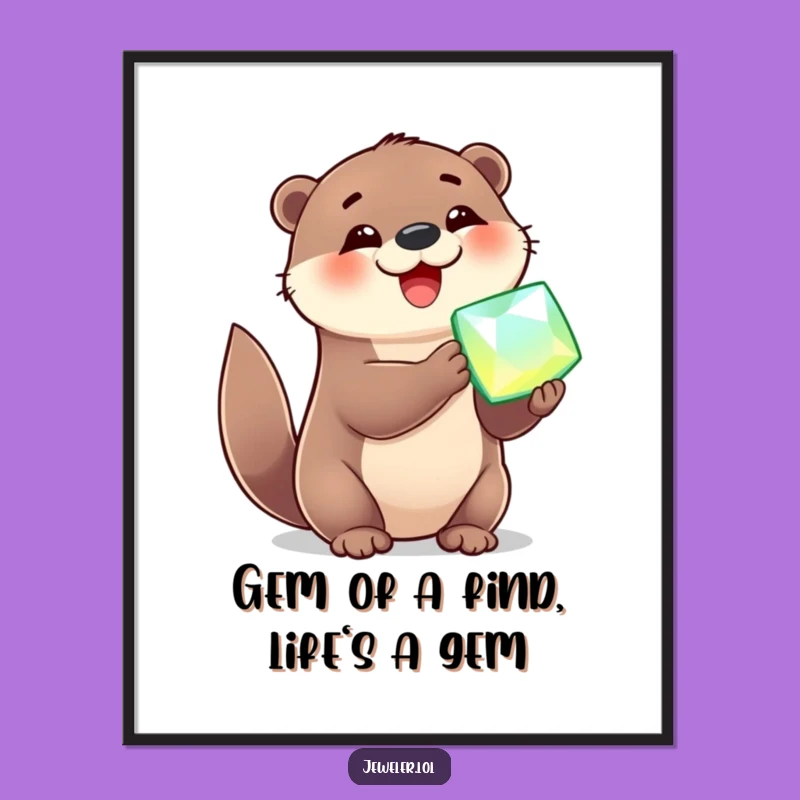 Funny Free Printable Otter Gemstone Wall Art: Hilarious Downloadable Decor for Your Home