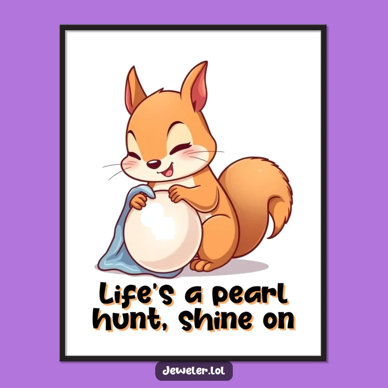 Funny Free Printable Squirrel Pearl Wall Art: Whimsical Downloadable Decor for Your Home