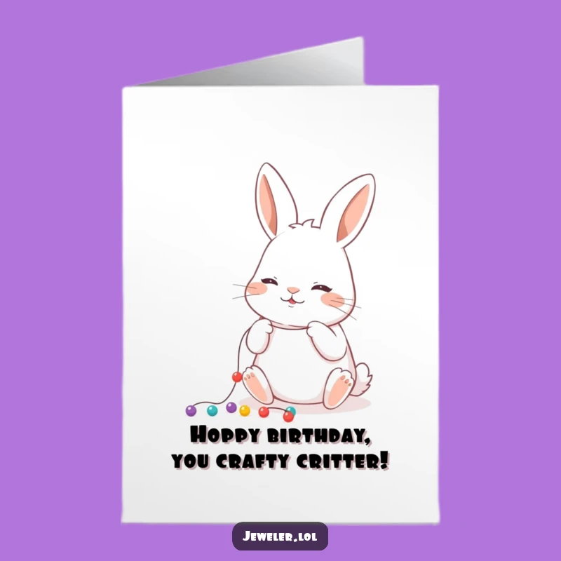 Free Printable Rabbit Beads Birthday Card: Whimsical Downloadable Gift for Crafty Fun