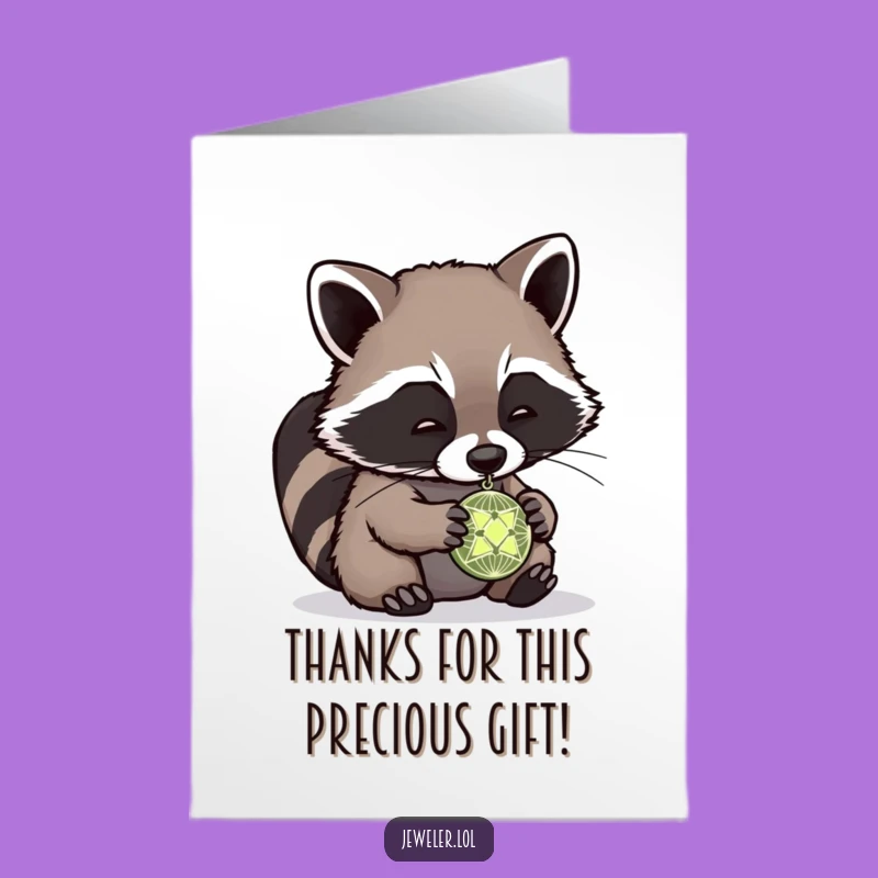 Thank You Raccoon Card Free Printable: Grateful Animal DIY Downloadable Gift for Appreciation
