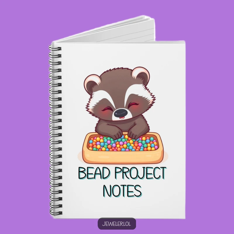Funny Badger Bead Planner Journal - Humorous Notebook for Crafters