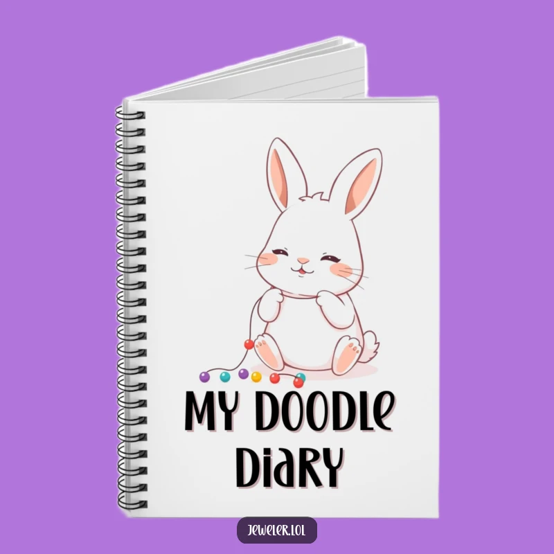 Funny Rabbit Bead Notebook - Journal Your Art, Whimsical Gift
