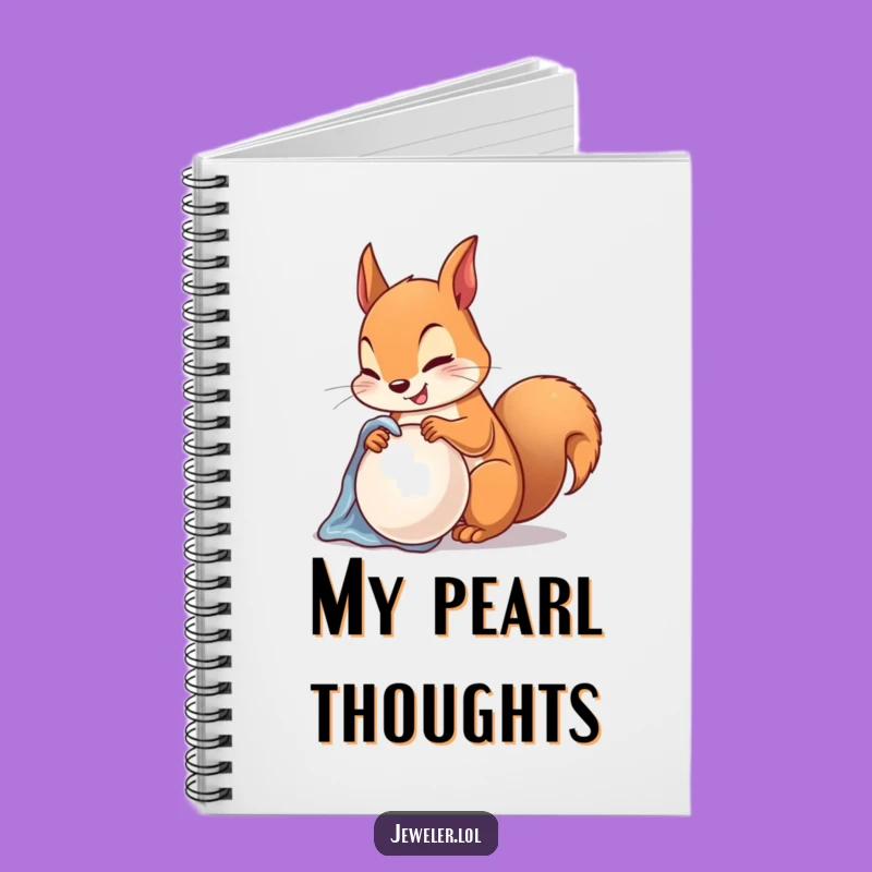 Funny Squirrel Pearl Notebook - Journal Your Gleam, Elegant Gift