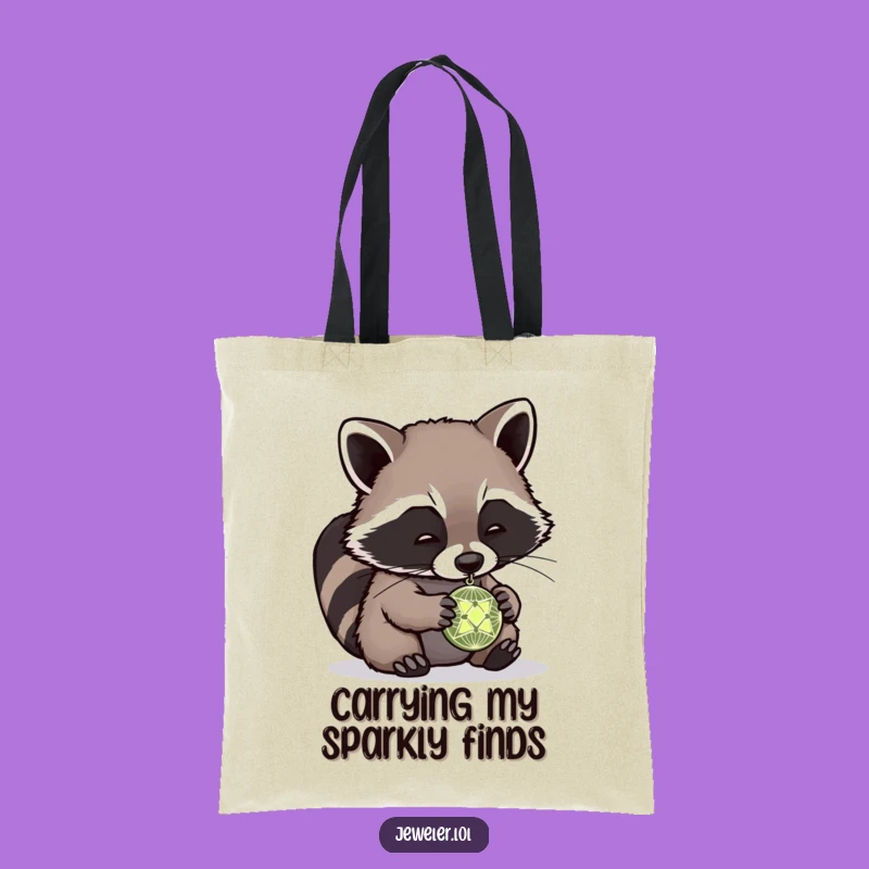 Funny Raccoon Pendant Shopper Tote - Spacious & Humorous Bag for Treasure Hunters