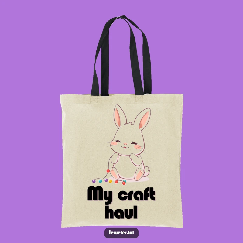 Funny Rabbit Bead Tote Bag - Stylish & Hilarious Crafter's Accessory